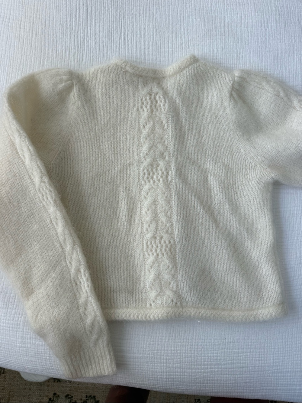 Sezane Cream Cable-Detail Button Cardigan - Picture 6 of 6
